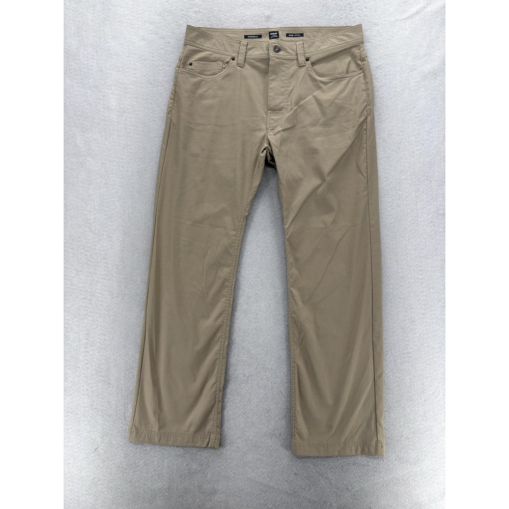 prAna Brion Pant II Mens Pants 34x30 Beige ReZion UPF 50+ Stretch Hiking Travel